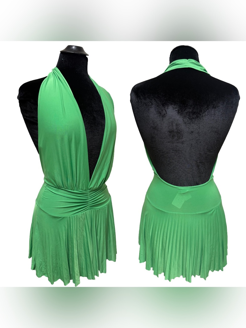 Y2K Pleated Babydoll Halter Top